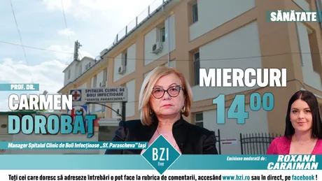 LIVE VIDEO - Care este situaţia pacienţilor cu COVID-19 din Iaşi Câţi internaţi mai avem în spitale şi în ce stare se află bolnavii Putem vorbi de o relaxare Prof. dr. Carmen Dorobăț prezentă la BZI LIVE