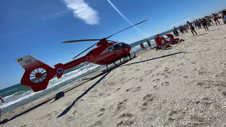 Momente teribile pe o plajă din Constanţa S-a intervenit cu elicopterul SMURD