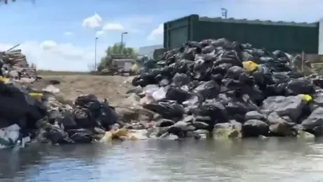 Zeci de saci de gunoi pe malul braţului Sulina. Reacţia ministrului Costel Alexe Este revoltător Se pregătesc amenzi mari și usturătoare - VIDEO