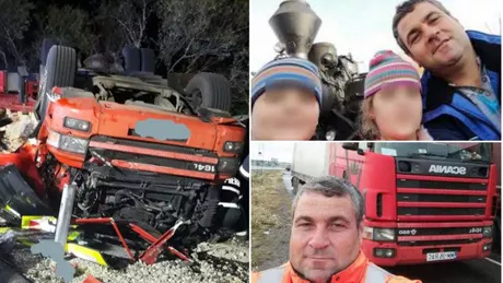 Şofer de TIR strivit în cabină. Doi copii au rămas orfani de tată