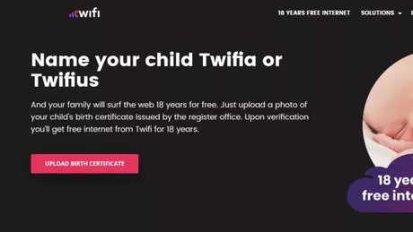 Și-au numit fetița Twifia pentru a primi WiFi gratuit timp de 18 ani