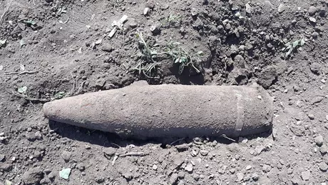 Bombă de aviație descoperită în zona metropolitană Iași. Proiectil de 70 de kilograme ridicat din comuna Aroneanu