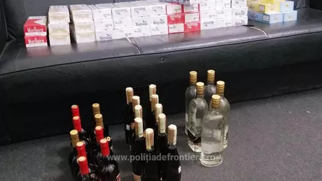Țigări și alcool de contrabandă confiscate de polițiștii de frontieră ieșeni înainte să ajungă pe piața din Italia și Marea Britanie