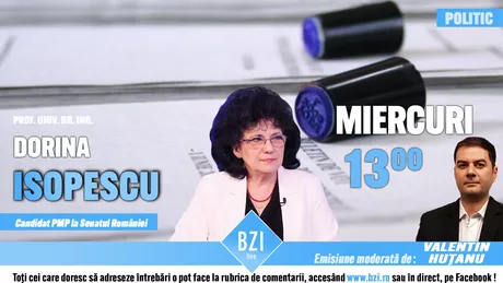 LIVE VIDEO - Proiectele PMP Iaşi în Senatul României. Prof. univ. dr. ing. Dorina Isopescu revine în platoul BZI LIVE - FOTO