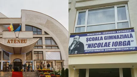 Ceremonia de dezvelire a bustului lui Nicolae Iorga la Iași organizată de Ateneul Național - LIVE VIDEO