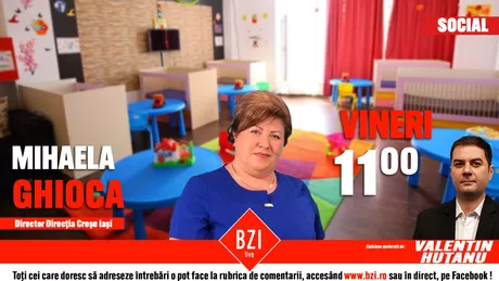 LIVE VIDEO - Mihaela Ghioca director la Direcția Creșe în platoul emisunii BZI LIVE Informații importante de ultimă oră pentru toți părinții - FOTO