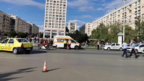 Accident rutier în Piața Unirii în municipiul Iași