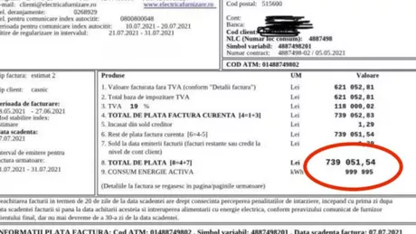 Facturile record la curent continuă în judeţul Alba. O persoană a primit 150.000 euro de plată la un apartament unde nu locuieşte nimeni - FOTO