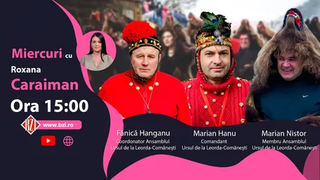 LIVE VIDEO - Ursul de la Leorda - Comănești ajunge în studioul BZI LIVE pentru a ne ura Marian Nistor Fănică Hanganu și Marian Hanu vorbesc despre tradiții - FOTO