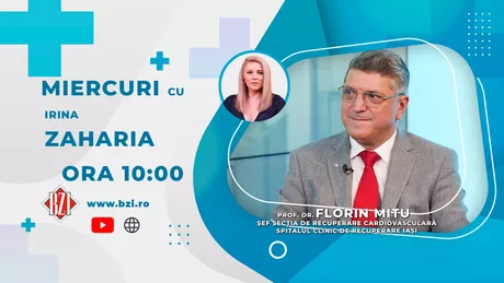 LIVE VIDEO - Prof.dr. Florin Mitu șeful Clinicii de Recuperare Cardiovasculară Spitalul de Recuperare Iași vine miercuri în platoul BZI LIVE să discute despre recuperarea cardiovasculară după Covid-19 - FOTO