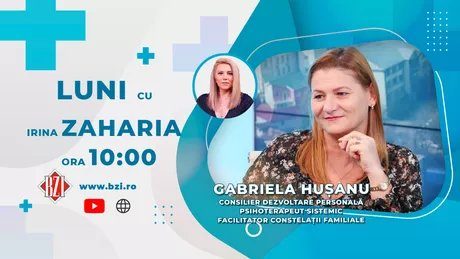 LIVE VIDEO - Gabriela Hușanu consilier dezvoltare personală psihoterapeut sistemic facilitator constelații familiale vine în platoul BZI LIVE să discute despre relațiile familiale - FOTO