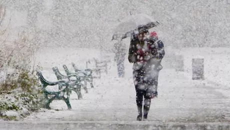 Jumătate din țară este sub atenționare de ninsoare și viscol. Vânt și ceață în București