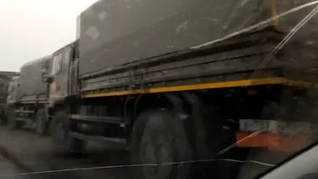 Accident rutier în Buzău. Convoi militar al Armatei Române implicat. Traficul rutier a fost blocat ore întregi - FOTO VIDEO
