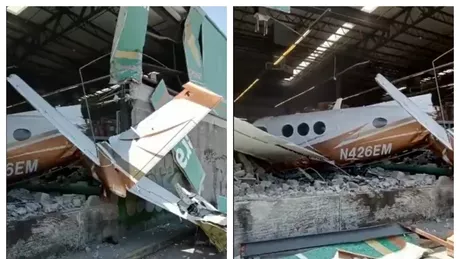 Trei persoane au murit după ce un avion s-a prăbuşit peste un magazin din Mexic - VIDEO