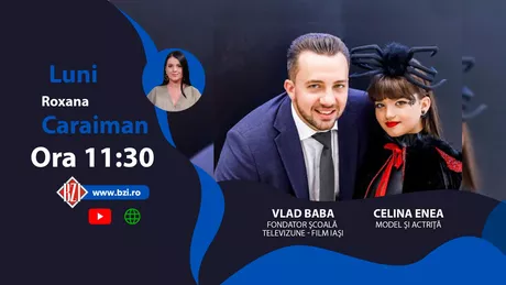 LIVE VIDEO - Celina Enea actrița care joaca alături de Smiley în lungmetrajul Odată pentru totdeauna este alături de Vlad Baba îndrumătorul său în studioul BZI LIVE - FOTO