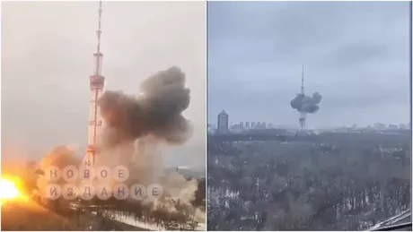 Rușii au distrus Turnul TV din Kiev - UPDATE VIDEO FOTO