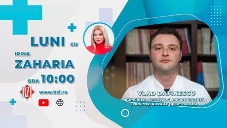 LIVE VIDEO - Bioinginerul Vlad Dafinescu Spitalul de Neurochirurgie  N. Oblu Iași vine în platoul BZI LIVE să discute despre importanța echipei medicale în intervențiile neurologice și neurochirurgicale - FOTO