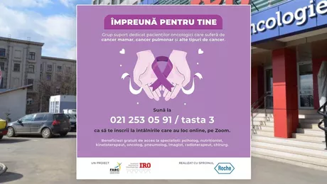 Proiectul Împreună pentru tine vine în sprijinul pacienților oncologici din  zona Moldovei care vor beneficia de întâlniri online cu medici de diferite specialități