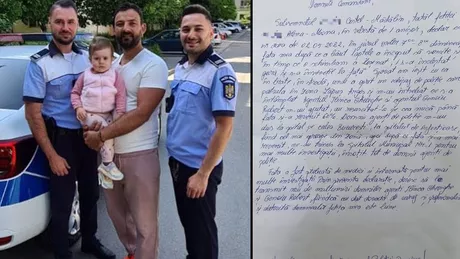 Doi polițiști eroi după ce au salvat o fetiță de un an. Datorită vouă Miana zâmbește astăzi