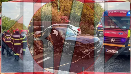 Accident grav la Iași Un BMW a intrat într-un cap de pod. Două persoane au rămas încarcerate - EXCLUSIV FOTO LIVE VIDEO UPDATE
