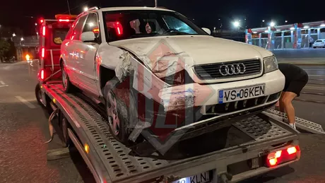 Accident rutier în municipiul Iași. Un șofer beat a lovit 4 autoturisme parcate regulamentar - EXCLUSIV FOTO VIDEO