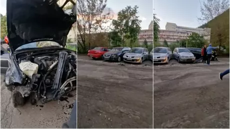 Accident rutier în Piatra Neamţ. Un tânăr şofer de 18 ani beat şi drogat a avariat 6 maşini - VIDEO