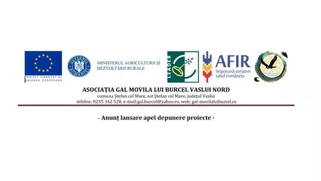 Asociaţia Gal Movila lui Burcel  Vaslui Nord - Anunț lansare apel depunere proiecte