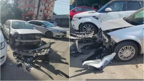 Un șofer fără permis a lovit trei mașini într-o parcare în timp ce fugea de Poliție în Constanța