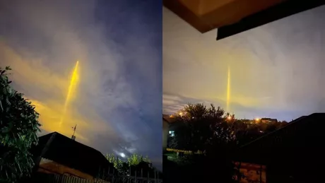 În mai multe oraşe din Rusia au fost observaţi stâlpi de lumină pe cer