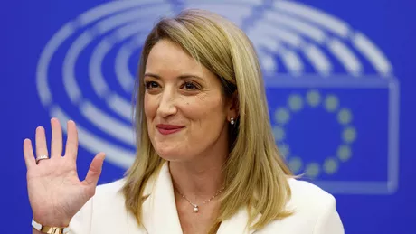 Roberta Metsola președintele Parlamentului European vine în România