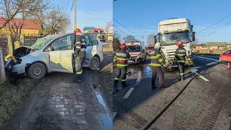 Accident rutier în Războieni. Un camion şi un autoturism s-au izbit. O persoană a decedat iar alta este rănită - FOTO UPDATE VIDEO