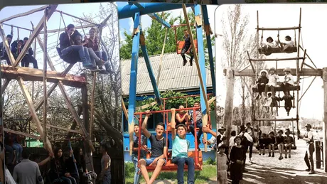 Într-un sat din județul Iași încă se păstrează tradiția scrânciobului Datul în scrânciob înseamnă un an bogat - FOTO