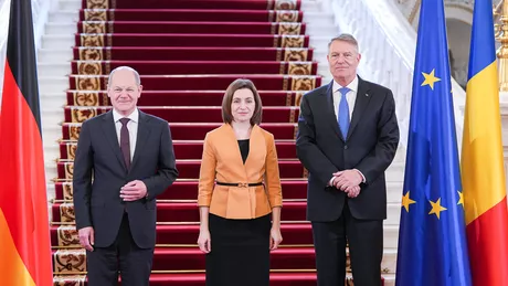După întrevederea trilaterală cu Maia Sandu şi Klaus Iohannis Olaf Scholz susține că Republica Moldova face parte din familia europeană