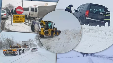 Zăpada a dat mari bătăi de cap autorităților ieșene. Peste 14 drumuri județene blocate în mai puțin de 24 de ore - FOTO
