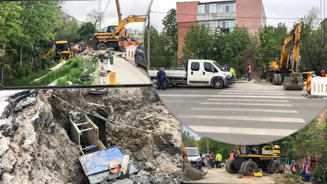 Traficul auto este restricționat pe strada Sarmisegetuza. ApaVital realizează o lucrare complexă în zonă - FOTO