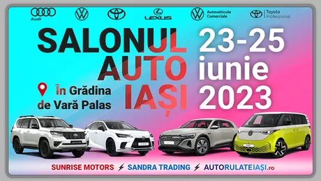 Eveniment de amploare în perioada 23-25 iunie 2023 Salonul Auto Iași organizat în Grădina Palas