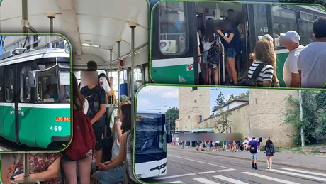 Ieșenii sunt disperați de căldura din tramvaie dar nu au de ales. Temperaturile trec de 40 de grade Dacă nu ești mai rezistent leșini. Este o saună înăuntru - FOTO