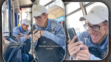 Spectacol într-un tramvai din Iași. Un bărbat a început să fotografieze în mod abuziv călătorii rupând TikTok-ul în două. Videoclipul a strâns mii de reacții  FOTOVIDEO