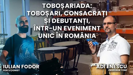 LIVE VIDEO - Toboșariada toboșari consacrați și debutanți într-un eveniment unic în România. Despre festivalul de la Iași discută artiștii Iulian Fodor și Adi Enescu la BZI LIVE - FOTO