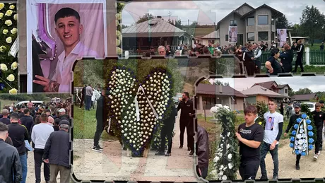 O inimă uriașă din trandafiri albi a deschis cortegiul funerar al tânărului asasinat lângă casă la petrecerea de majorat Nu te vom uita niciodată sufletul nostru drag  ATENȚIE GALERIE FOTO CARE VĂ POATE AFECTA EMOȚIONAL