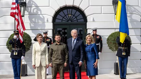 Președintele ucrainean Volodimir Zelenski și soția sa Olena s-au întâlnit cu Joe și Jill Biden la Casa Albă