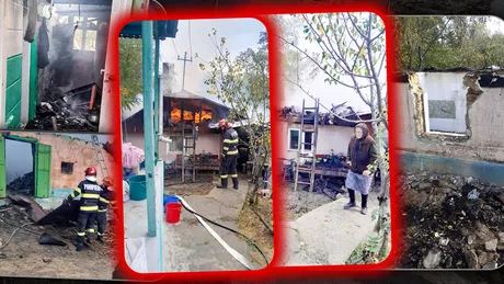 Un incendiu i-a lăsat pe doi bătrânei din Deleni fără agoniseala de-o viață Flăcările au mistuit tot Au fost foarte afectaţi mai ales când a venit buldozerul şi a dărâmat tot - FOTO