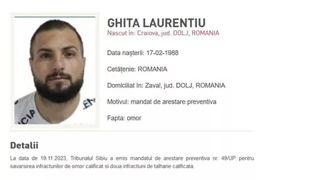 Ghiţă Laurenţiu unul dintre suspecţii în cazul uciderii omului de afaceri din Sibiu va fi adus în ţară