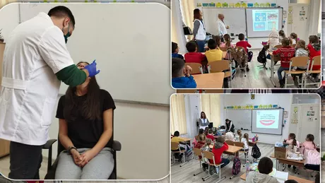 O mie cinci sute de copii din comuna Balș au beneficiat de consultații stomatologice gratuite. Medicii se vor deplasa în comunele Popricani și Țigănași - FOTO