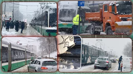 Transportul în comun din Iași a înghețat pentru a doua zi la rând. Vatmanii s-au chinuit câte jumătate de oră să pornească tramvaiele iar pe traseu au rămas blocați Noroc că am avut o sticluță de spirt ca să pun la compresor - FOTOVIDEO