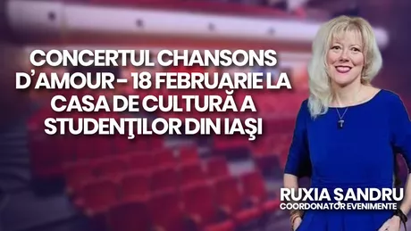 LIVE VIDEO - Ruxia Șandru coordonator evenimente discută în emisiunea BZI LIVE despre concertul Chansons DAmour din 18 februarie 2024 organizat la Casa de Cultură a studenților Iași