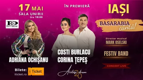 Costi Burlacu și Corina Țepeș în premieră la Iași pe 17 mai 2024 Artiştii au avut cel mai de succes spectacol muzical al anului la Chişinău - VIDEO