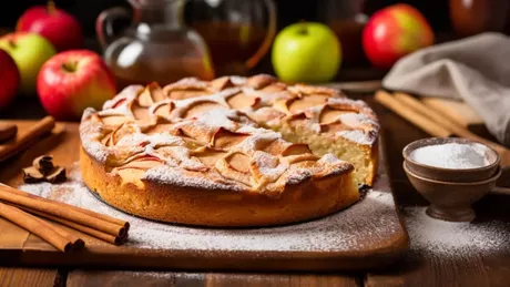 Prăjitură întoarsă cu mere. Desertul care îți va aminti de copilărie