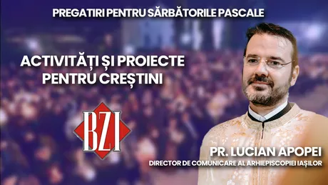 LIVE VIDEO - Pr. Lucian Apopei director de comunicare al Arhiepiscopiei Iașilor detaliază în Studioul BZI LIVE pregătirile Sfintelor Sărbători Pascale și proiecte respectiv activități pentru creștini