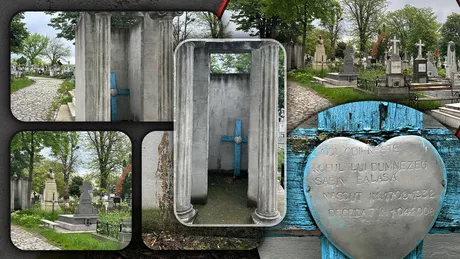 Rușinos Mormântul lui Sabin Bălașa din Cimitirul Eternitatea din Iași a fost transformat în WC public. Urme de fecale lângă crucea marelui pictor - EXCLUSIVFOTO